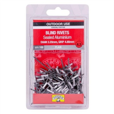Otter 3.2 x 4.8mm Sealed Aluminium Blind Rivets - 100 pieces