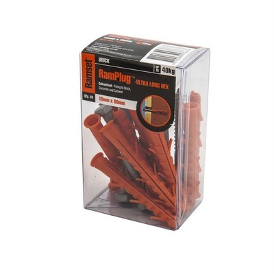 Ramset 10 x 80mm Ultra-Long Hex Galvanised Anchor RamPlug - 10 pieces