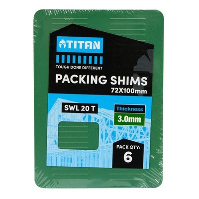 Titan 3 x 72 x 100mm 6 Piece Green Shim Packing 2 pcs