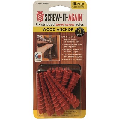 Screw-it-again Screw Hole Repair Snap Off Wood Anchor - 10 pieces