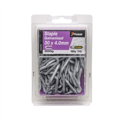 Paslode 30 x 4mm 500g Galvanised Staple Nails - 70 pieces