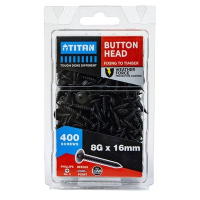 Titan 8G x 16mm Black Button Head Screws - 400 pieces