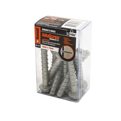 Ramset 10 x 75mm Galvanised AnkaScrew Masonry Anchor - 10 pieces