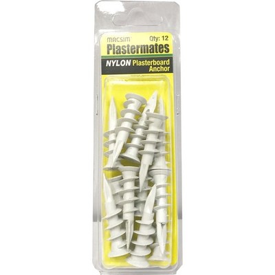 Macsim 45mm White Plastermate Nylon Anchor 2 pcs