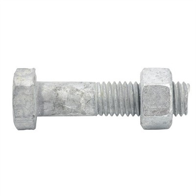 Zenith M12 x 50mm Hot Dipped Galvanised Hex Head Bolt And Nut 5 pcs