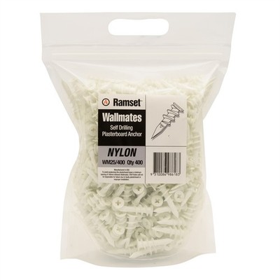 Ramset Wallmate Nylon Anchor - 400 pieces