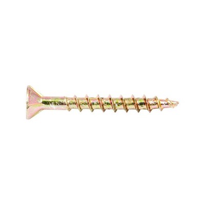 Zenith 8G x 35mm Gold Passivated Countersunk Rib Head Chipboard - 100 pieces