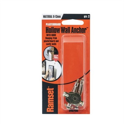 Ramset Hollow Wall Anchor With Hook - 2 pieces