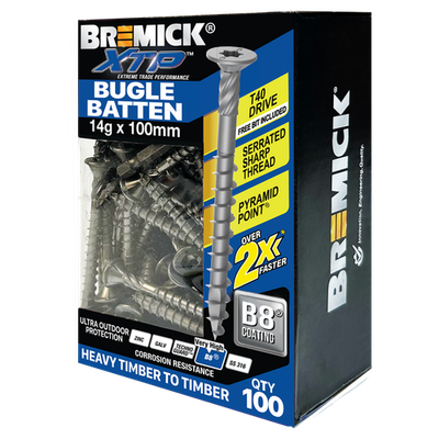 Bremick XTP 14g x 100mm T40 B8 Bugle Batten - 100 pieces