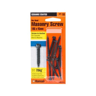 Ramset 10g x 45mm Black Ankascrew 2 pcs