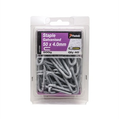 Paslode 50 x 4.0mm 500g Galvanised Staple Nails - 40 pieces