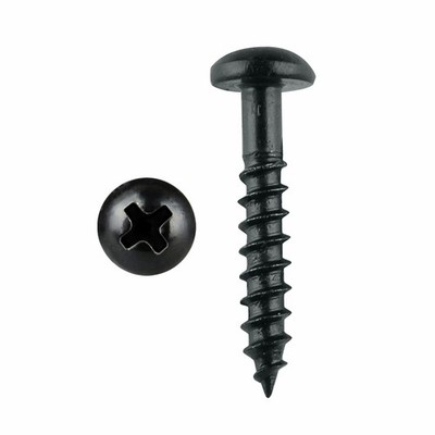 Pinnacle 5 x 40mm Black Round Timber Screw 2 pcs