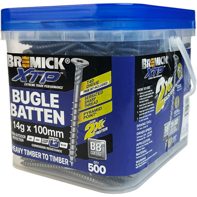 Bremick XTP 14g x 100mm T40 B8 Bugle Batten - 500 pieces