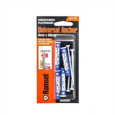 Ramset 8 x 50mm Universal Anchor - 4 pieces