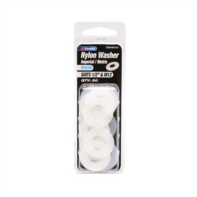 Zenith 1/2" And M12 Nylon Washer - 20 pieces