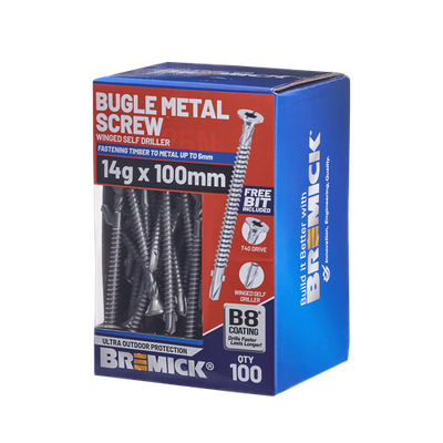 Bremick Metal Bugle Screw 14g x 100 T40 B8 PK100