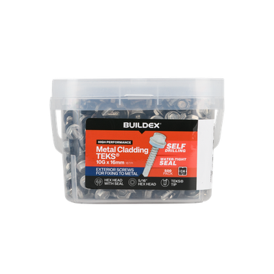 Buildex 10G x 16mm Class 4 Cladding & Fencing TEKS® Screws with - 500 pieces