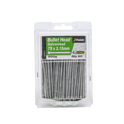 Paslode 75 x 3.15mm 500g Galvanised Bullet Head Nails - 90 pieces