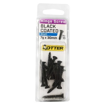 Otter 7 x 30mm Black Coated Hinge Screws 4 pcs