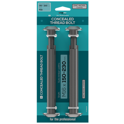 VUEPRO M16 150-230mm Concealed Thread Bolt - 2 pieces