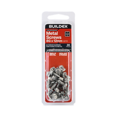 Buildex 8G x 12mm Class 3 Cladding & Fencing TEKS Screws 2 pcs