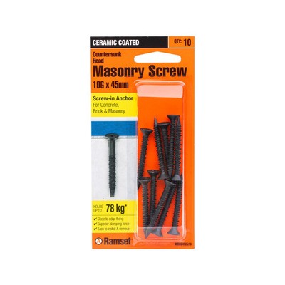 Ramset 10g x 45mm Black Ankascrew 2 pcs