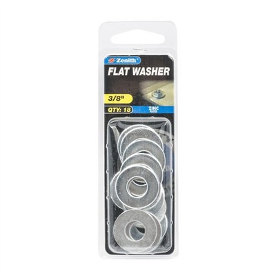 Zenith 3/8" Zinc Plated Flat Washer 2 pcs