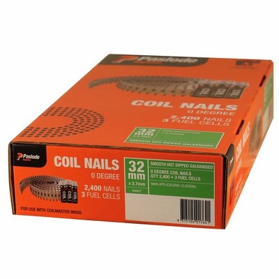 Paslode 32 x 2.7mm Impulse Hot Dip Galvanised Coil Nails - 2400 Box