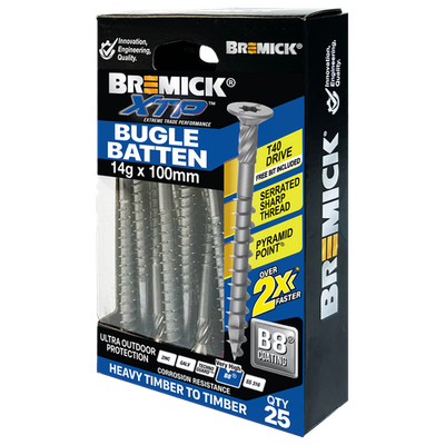 Bremick XTP 14g x 100mm T40 B8 Bugle Batten - 25 pieces