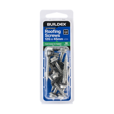 Buildex 12G x 45mm Class 3 Cladding Screws with Seal 2 pcs