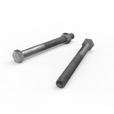 ZENITH M12 x 130mm Hot Dip Galvanised Hex Head Bolts and Nuts 2 pcs