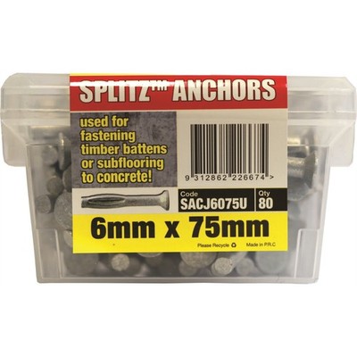 Macsim 75mm Masonry Splitz Anchor Gal - 80 pieces