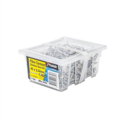Paslode 40 x 2.8mm 1kg Stainless Steel Fibre Cement Nails - 440 pieces