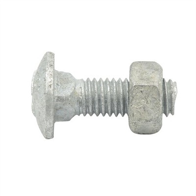 Zenith M8 x 25mm Hot Dipped Galvanised Cup Head Bolt And Nut 10 pcs
