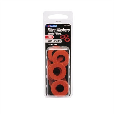 Zenith 1/2" And M12 Fibre Washer - 20 pieces