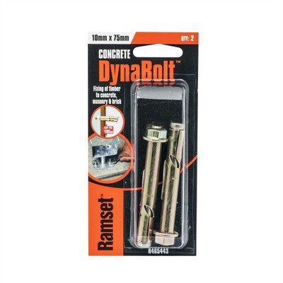 Ramset 10 x 75mm Dynabolt Plus Hex Nut Bolt 2 pcs