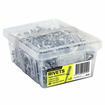Otter 4.8 x 9.6mm Open Aluminium Blind Rivets - 300 pieces