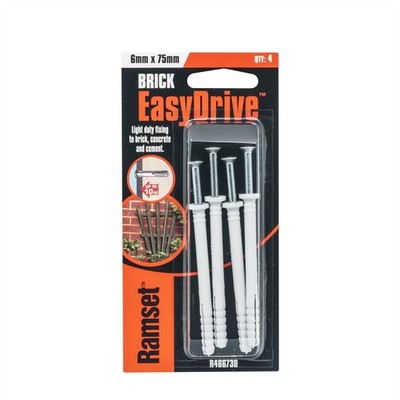 Ramset 6 x 75mm EasyDrive Masonry Anchor - 4 pieces
