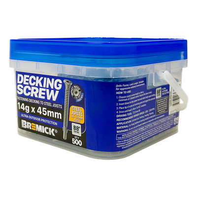 Bremick Decking Screw 14g x 45mm WING TRUSS T25 B8 - 500 pieces