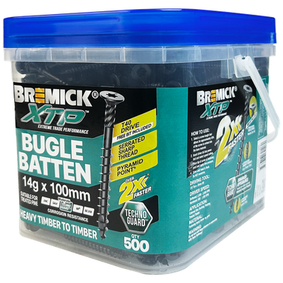 Bremick XTP 14g x 100mm T40 Technoguard Bugle Batten - 500 pieces