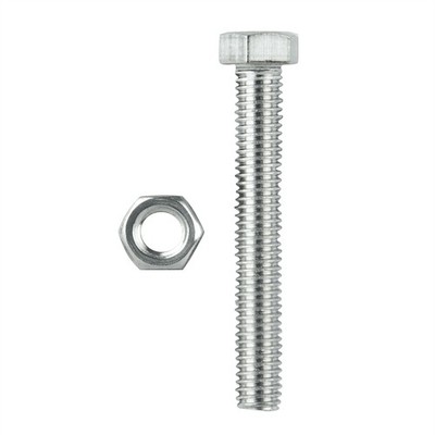 Pinnacle M10 x 100mm Stainless Steel Hex Bolt And Nut - 2 pieces