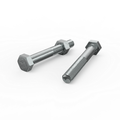 ZENITH M10 x 75mm Zinc Plated Hex Head Bolts and Nuts 5 pcs