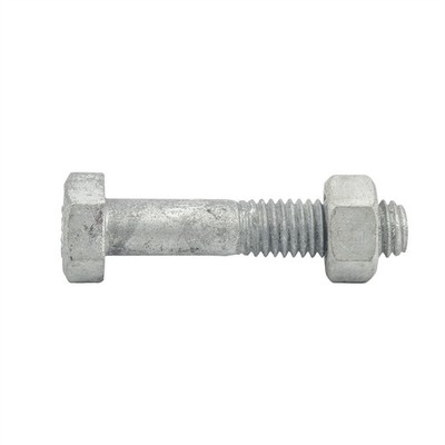 Zenith M8 x 40mm Hot Dipped Galvanised Hex Head Bolt And Nut 10 pcs
