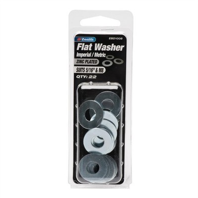 Zenith 5/16" x M8 Zinc Plated Flat Washer 2 pcs