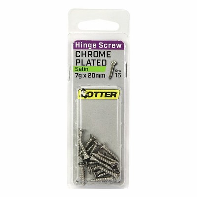 Otter 7 x 20mm Satin Chrome Hinge Screws 4 pcs