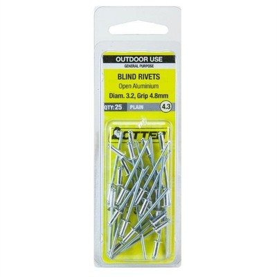 Otter 3.2 x 4.8mm Open Aluminium Blind Rivets 2 pcs