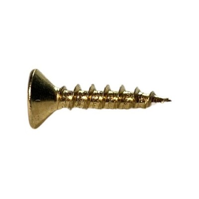 Zenith 6G x 16mm Brass Plated Hinge-Long Threads Countersunk Head 2 pieces