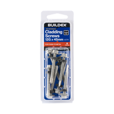 Buildex 12G x 45mm Class 3 Roofing TEKS® Screws with Seal 2 pcs