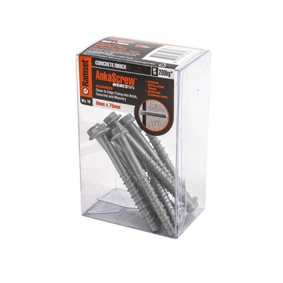 Ramset 6 x 75mm Galvanised AnkaScrew Masonry Anchor - 10 pieces