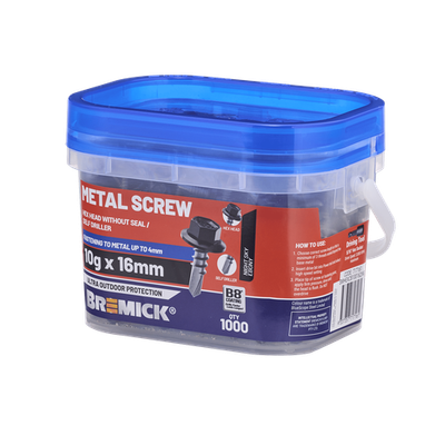 Bremick 10g x 16mm Metal Hex Screw - 1000 pieces